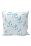 Under Sail Nautical Pillow - Ocean Blue - Design No. Five