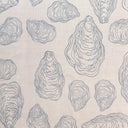 Oyster Shell in Cape Cod Grey on Natural Linen - Design No. Five