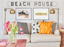 Hand-sketched beach wash-ashores brought to life on 100% Belgian Linen Pillows. Featuring painerly stripe, horsehoecrab and seaweed patterns. Adding colorful coastal pillows makes for easy seasonal decor changes.