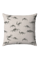 Fiddler Crab Pillow - Grey and Flax - Design No. Five