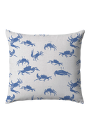 Fiddler Crab Pillow - White and Blue - Design No. Five