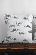 Fiddler Crab Pillow - White and Blue (Copy) - Design No. Five