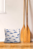Fiddler Crab Pillow - White and Blue (Copy) - Design No. Five